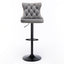 Gray,Set of 2 25-33 Inch,17.7 inch base, Modern Upholstered Bar Stools with Backs Comfortable Tufted for Home Pub and Kitchen - Korvel