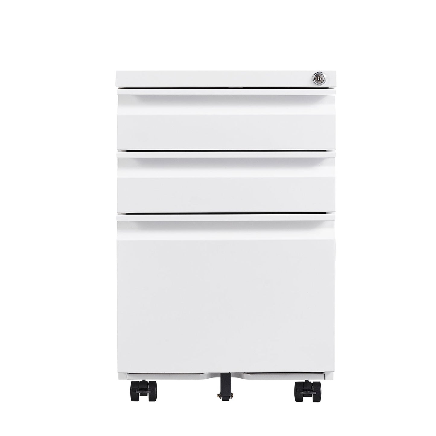Premium Mobile Metal Filing Cabinet with Lock - 3 Drawers