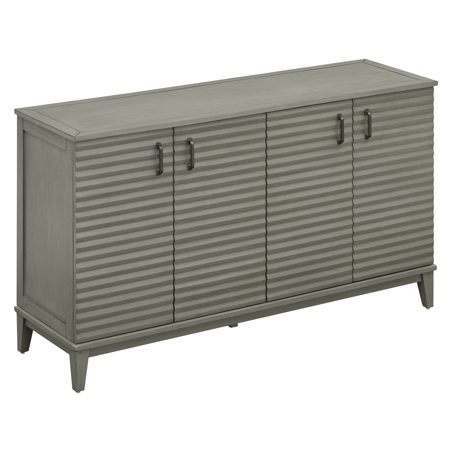 Buffet de rangement TREXM gris antique à 4 portes avec étagères réglables