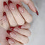 European and American style red French manicure, simple and atmospheric, removable finished wearable nails, fake nail pieces - Korvel