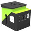 2019 , 3 USB + 1 Typc C International Power Adapter for Europe, UK, China, Australia, Japan and More 200 Countries Black Green - Korvel