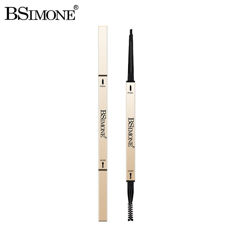 Natural Long-Lasting Waterproof Non-Fading Very Fine Three-Dimensional Not Easy To Smudge Double-Ended Small Gold Bar Eyebrow Pencil - Korvel
