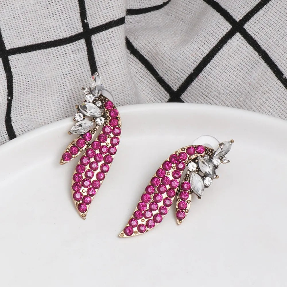 Alloy Glass Stone Stud Earrings - Korvel