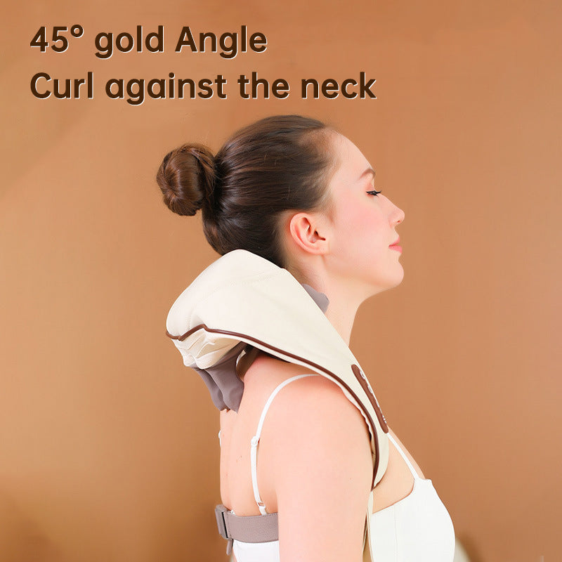 USB-C Rechargeable Kneading Massage Hot Compress Shiatsu Back Shoulder Neck Massager for Pain Relief - Korvel