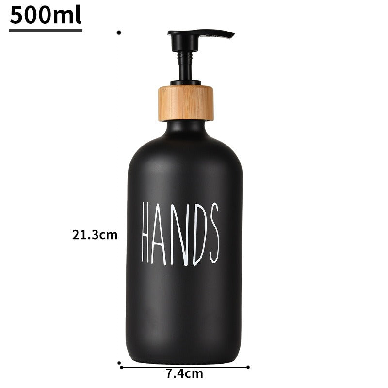 Distributeur de savon en verre élégant 500ml Boston avec capuchon en bois