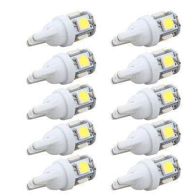 10PCS Super White T10 LED Car Bulbs - 12V