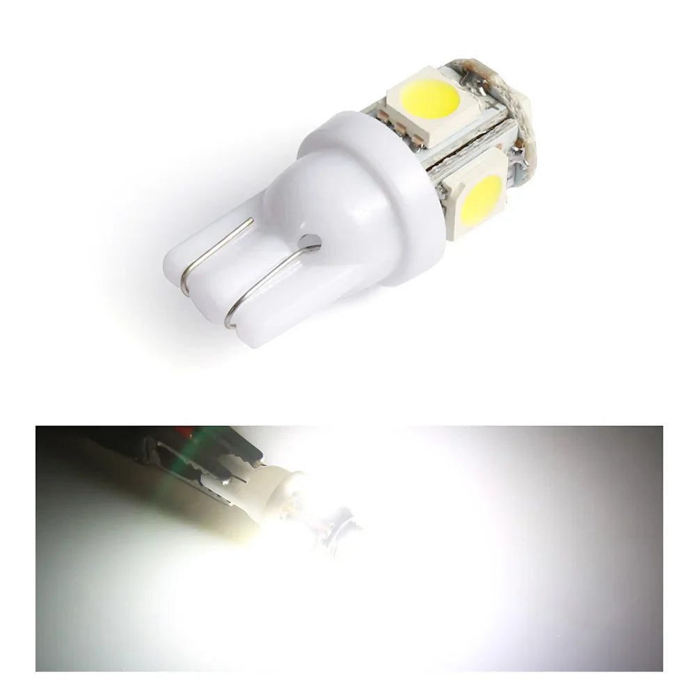 10PCS Super White T10 LED Car Bulbs - 12V