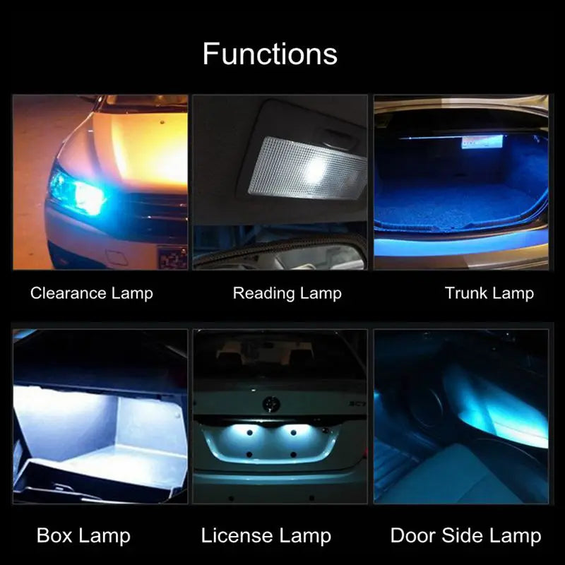 10PCS Super White T10 LED Car Bulbs - 12V