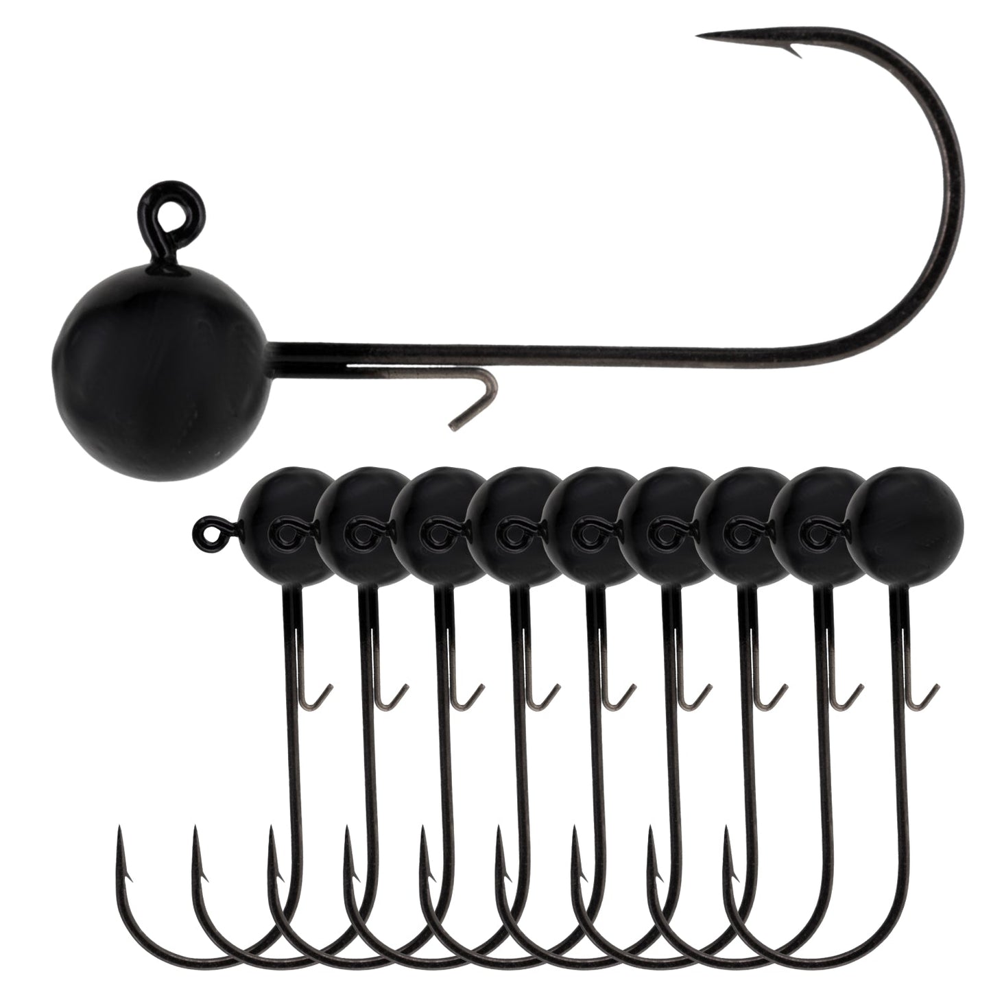 Premium Round Ball Jigs (10-Pack) – Versatile Jig Heads for Fishing