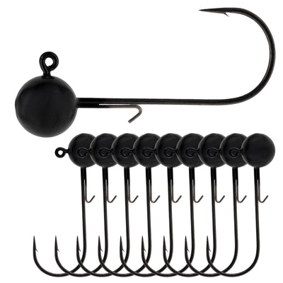 Premium Round Ball Jigs (10-Pack) – Versatile Jig Heads for Fishing