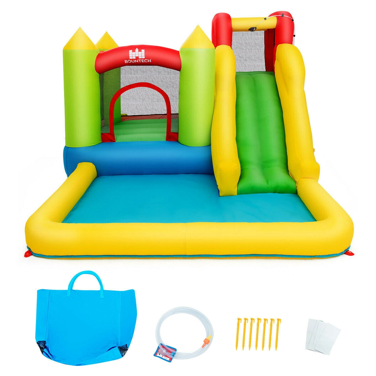 Château Gonflable avec Toboggan Aquatique