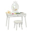 Kids Vanity Makeup Table & Chair Set - White