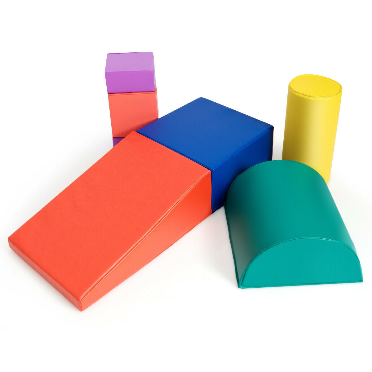 6-Piece Climb Crawl Play Set for Toddlers - Red