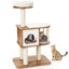 Árbol de Actividades para Gatos de Madera de 46 Pulgadas con Cojines - Marrón