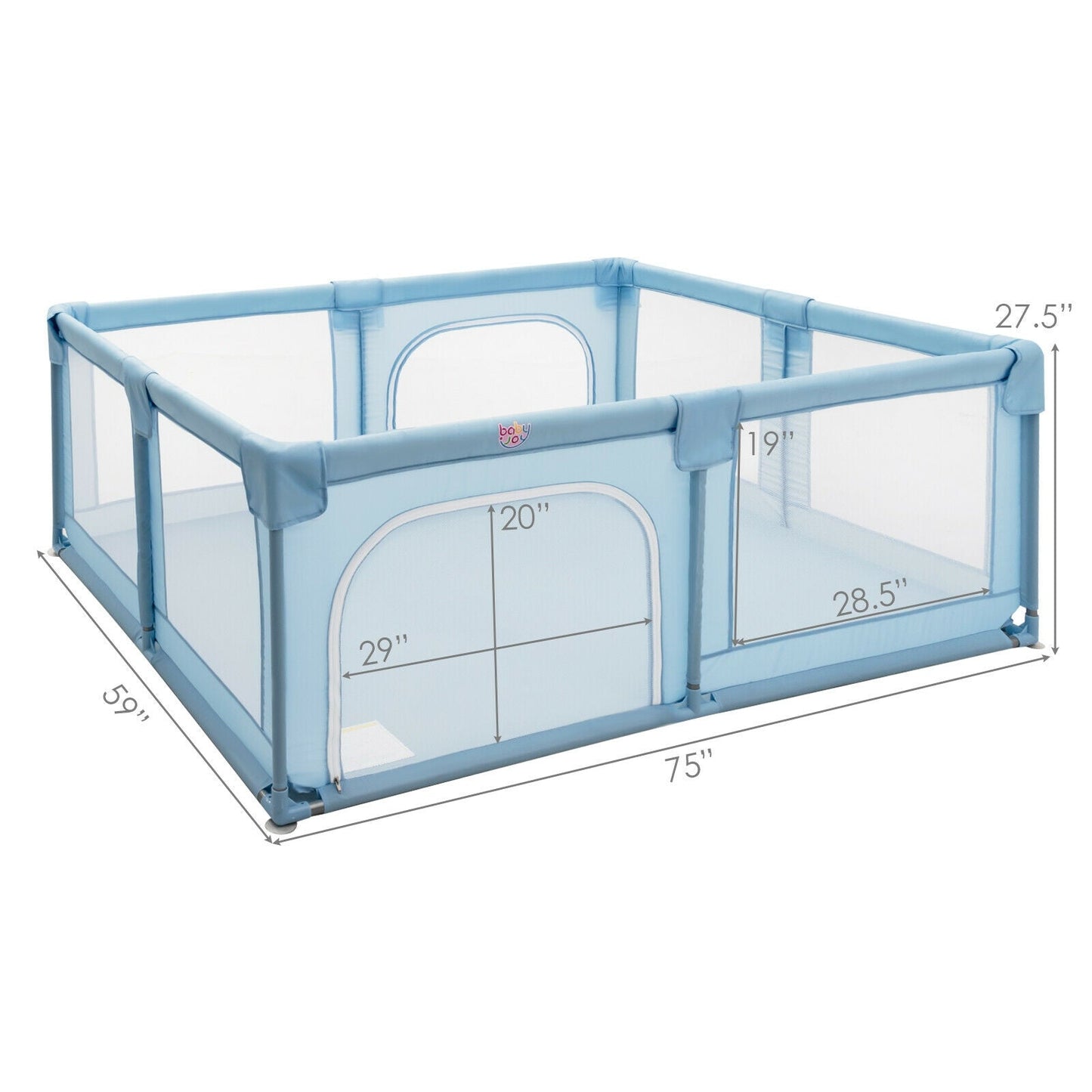 Gbruno Extra Large Baby Playpen - Safe Activity Center in Blue