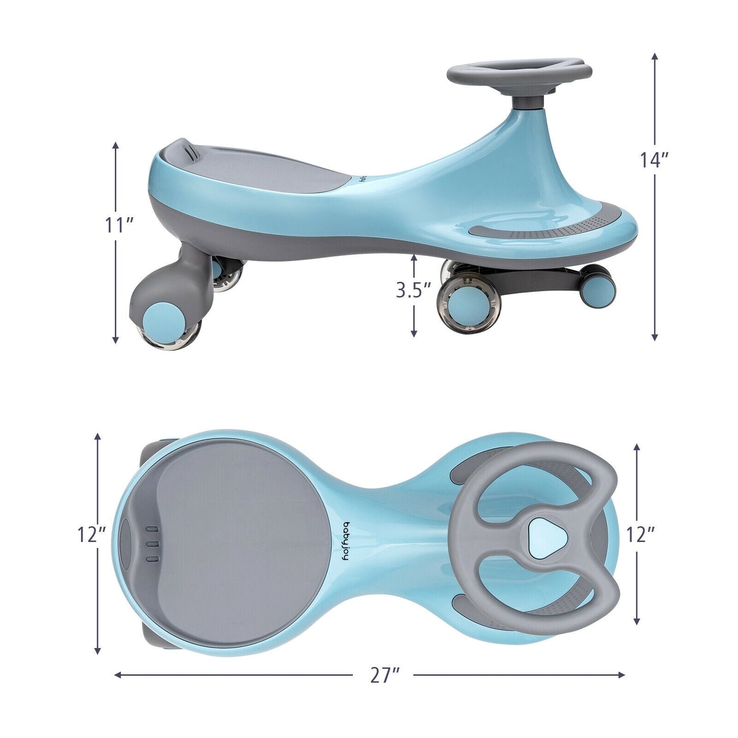Juguete de montar Wiggle Car con ruedas intermitentes - Azul
