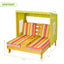 Kids Patio Lounge Chair with Cup Holders and Awning - Multicolor