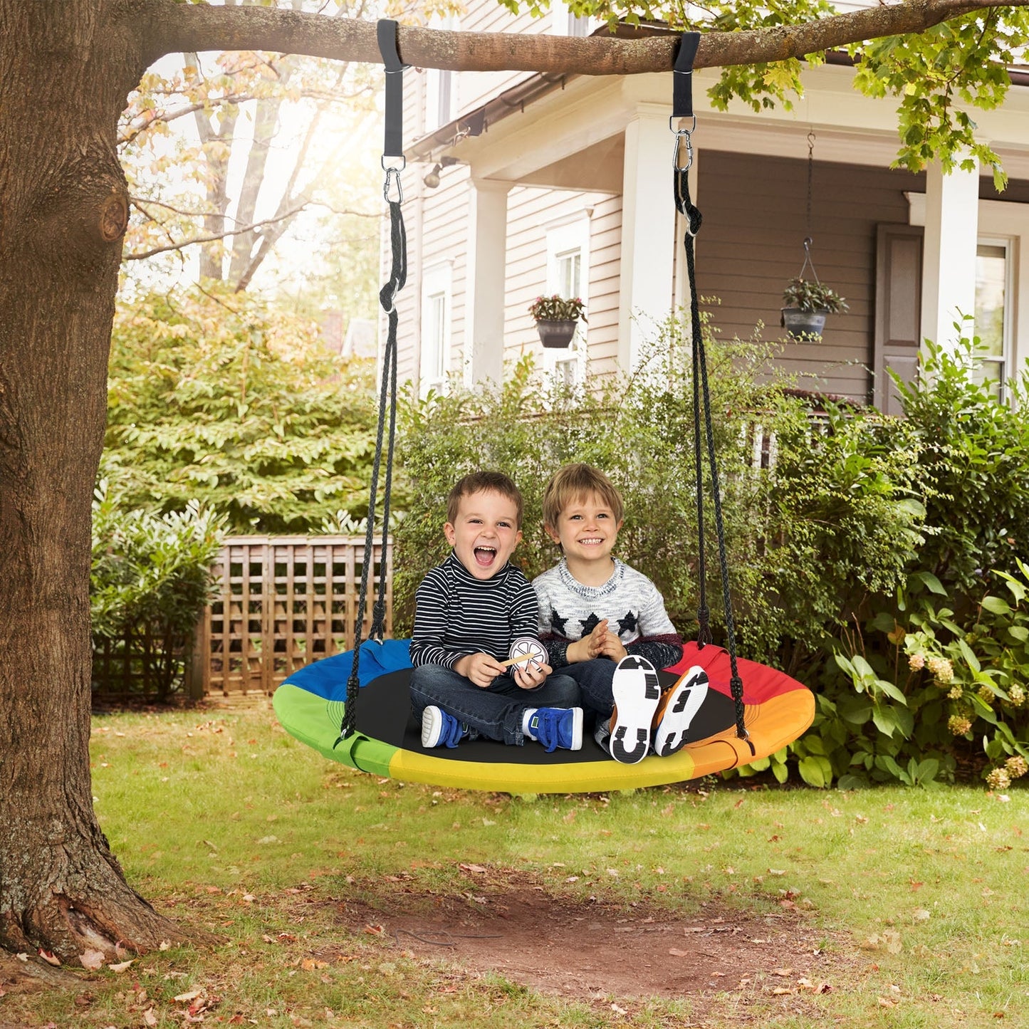 40-Inch Flying Saucer Tree Swing for Outdoor Fun