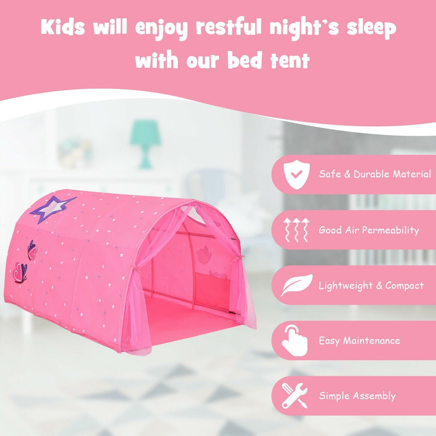 Kids Galaxy Starry Sky Dream Portable Play Tent - Pink