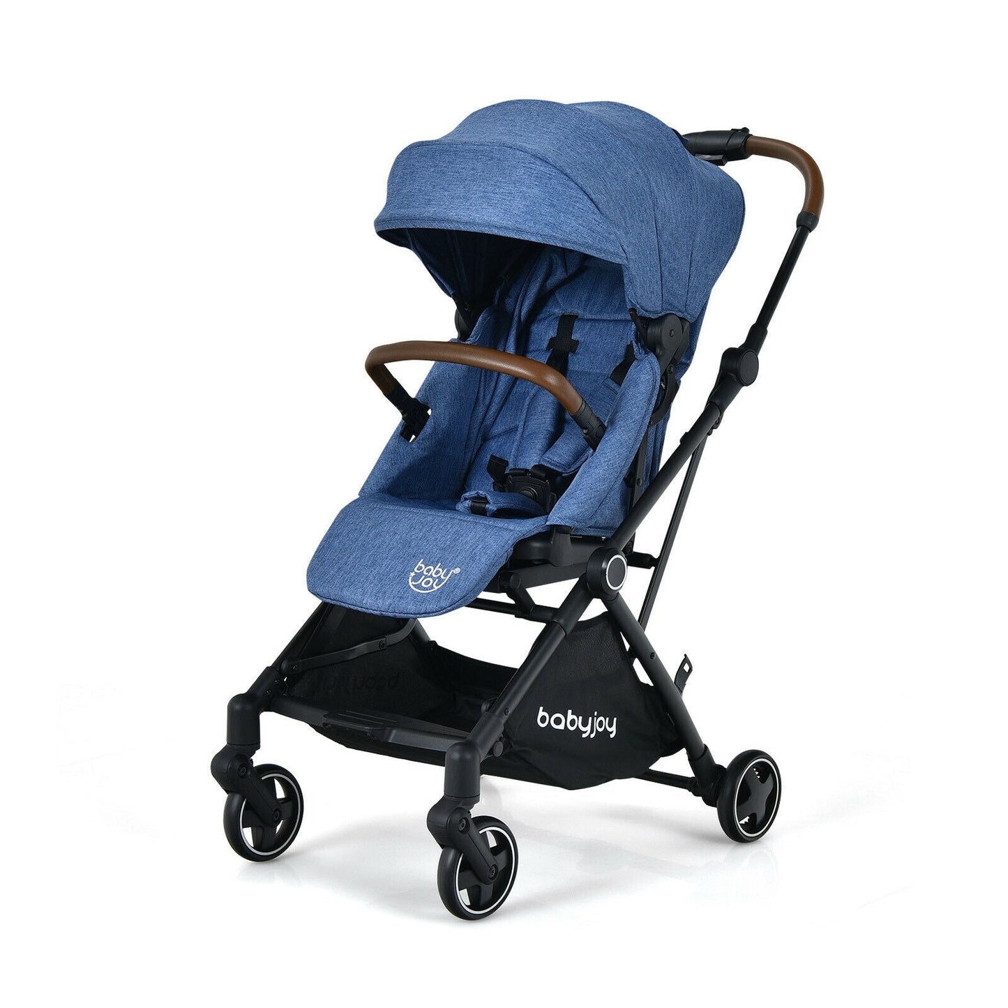 Poussette pour bébé convertible 2-en-1 en aluminium avec auvent réglable - Bleu