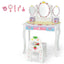Ensemble de table de maquillage princesse pour enfants avec chaise - Blanc