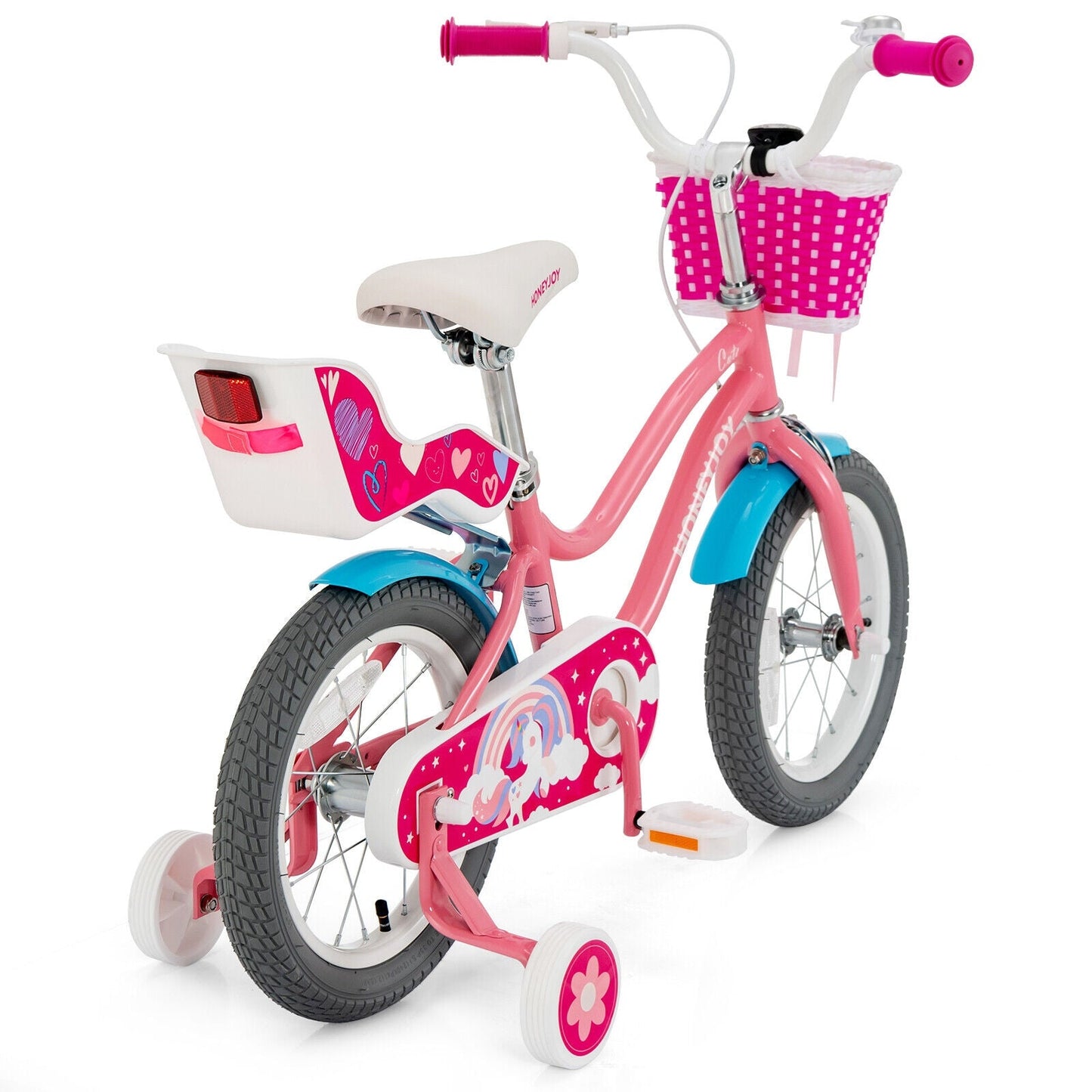 Vélo pour enfants Gbruno avec roues d'entraînement - 14 pouces