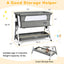 Adjustable Baby Bedside Crib with Large Storage - Dark Gray