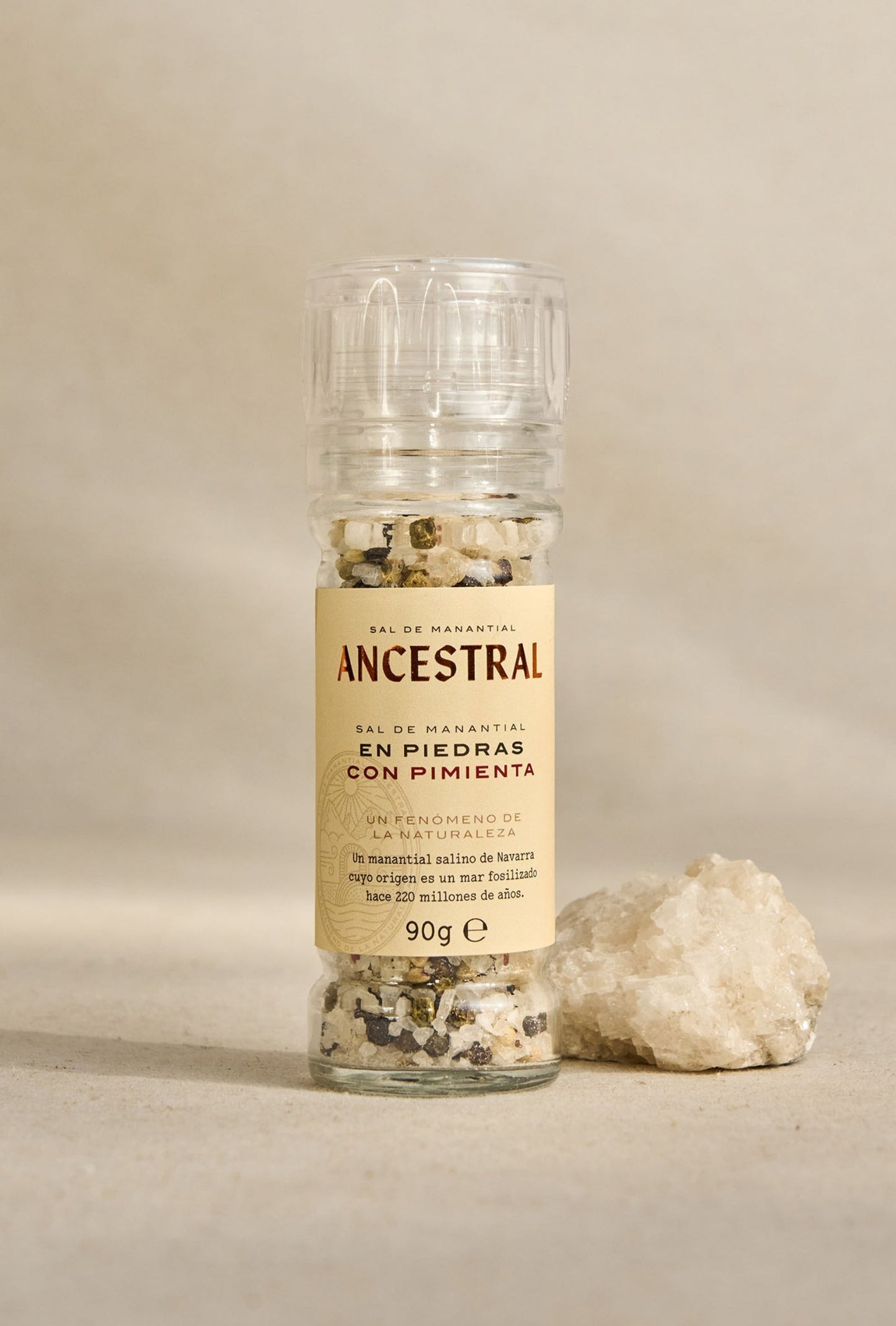 Natural Spring Salt Crystals & Organic Pepper - Glass Mill - Korvel