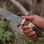 Exquisite Custom Damascus Steel Hunting Knife with Premium Handle Materials - Korvel