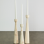 Tapered Pine Wood Candlestick Holder - Cognac & Espresso