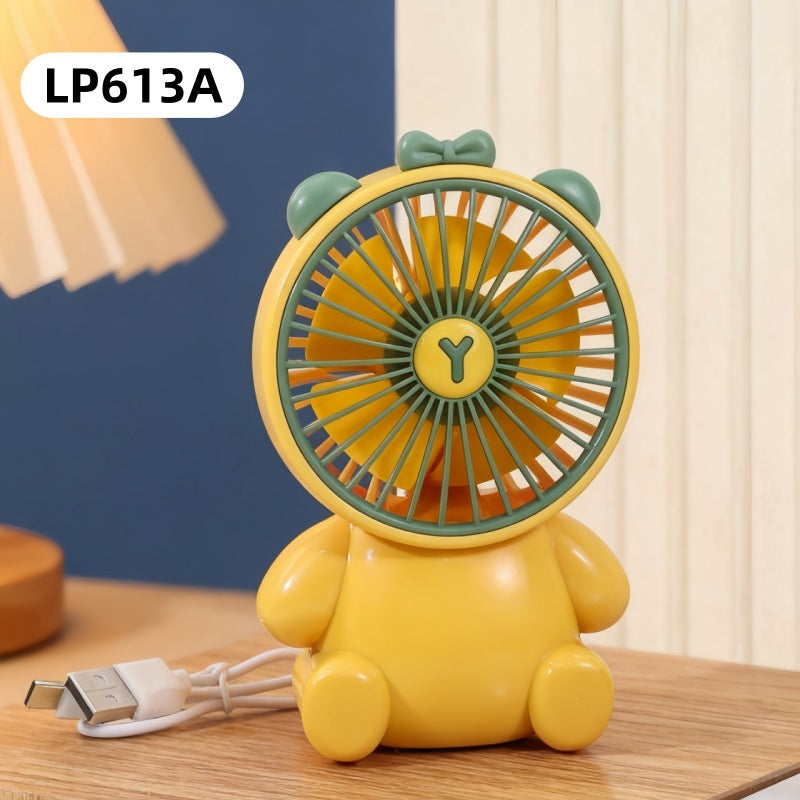 Ventilador Mini de Escritorio en Forma de Oso Creativo - Recargable por USB