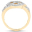 Anillo Cruzado de Diamante de 0.21 Quilates Baño de Oro Amarillo de 14K