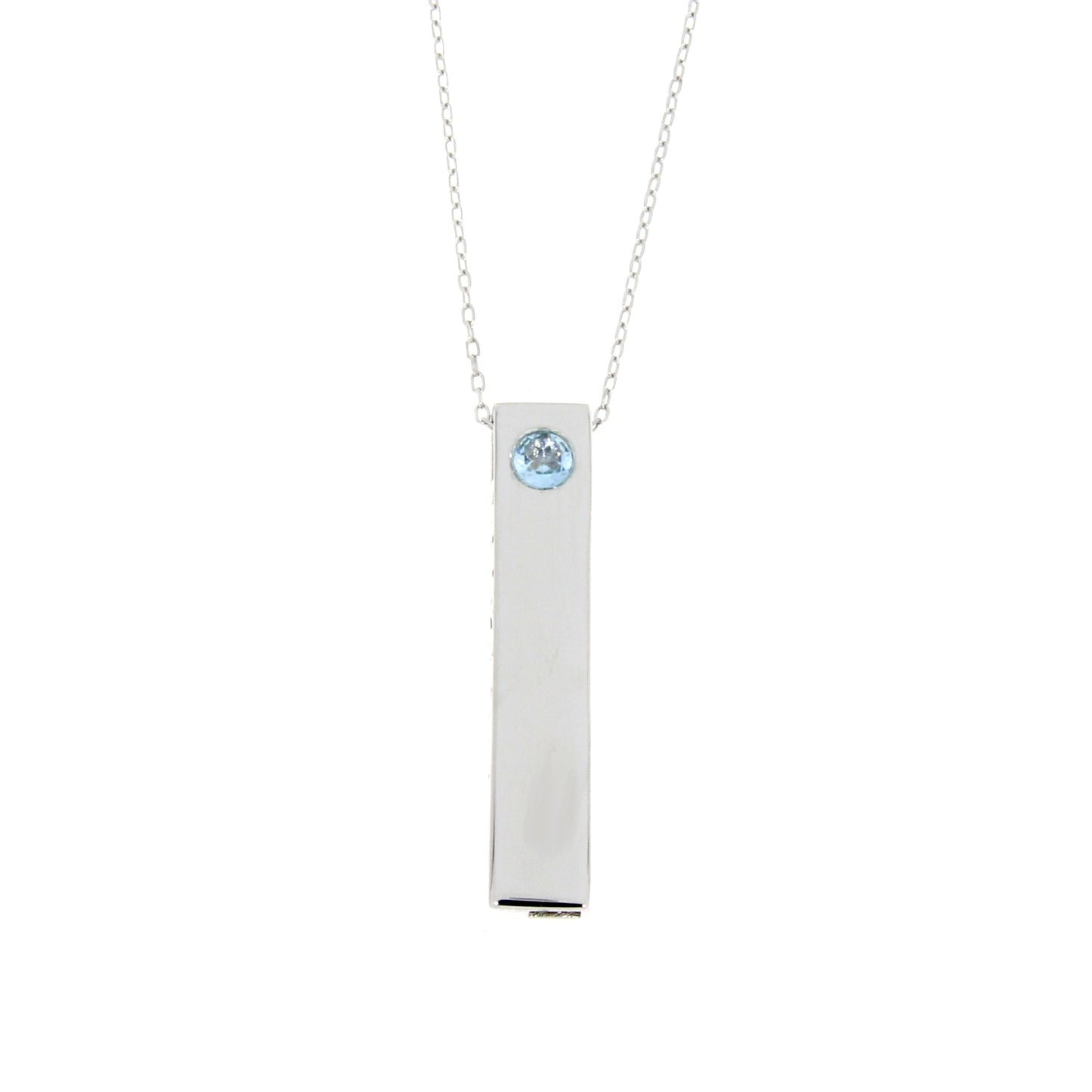 Natural Blue Topaz Fashion Pendant in Sterling Silver