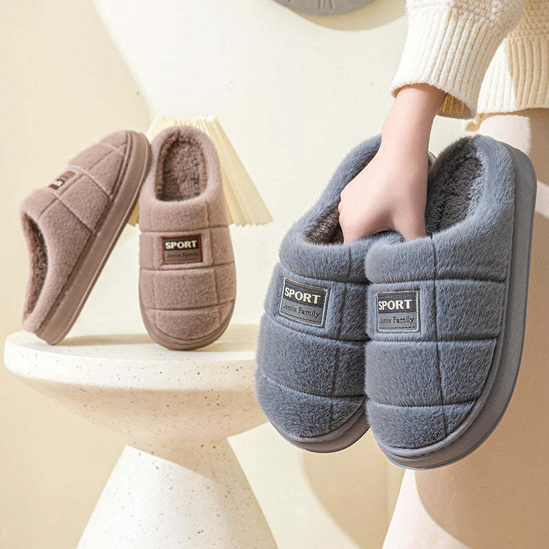 Chaussons en coton à carreaux pour hommes - Chaussures d'intérieur confortables
