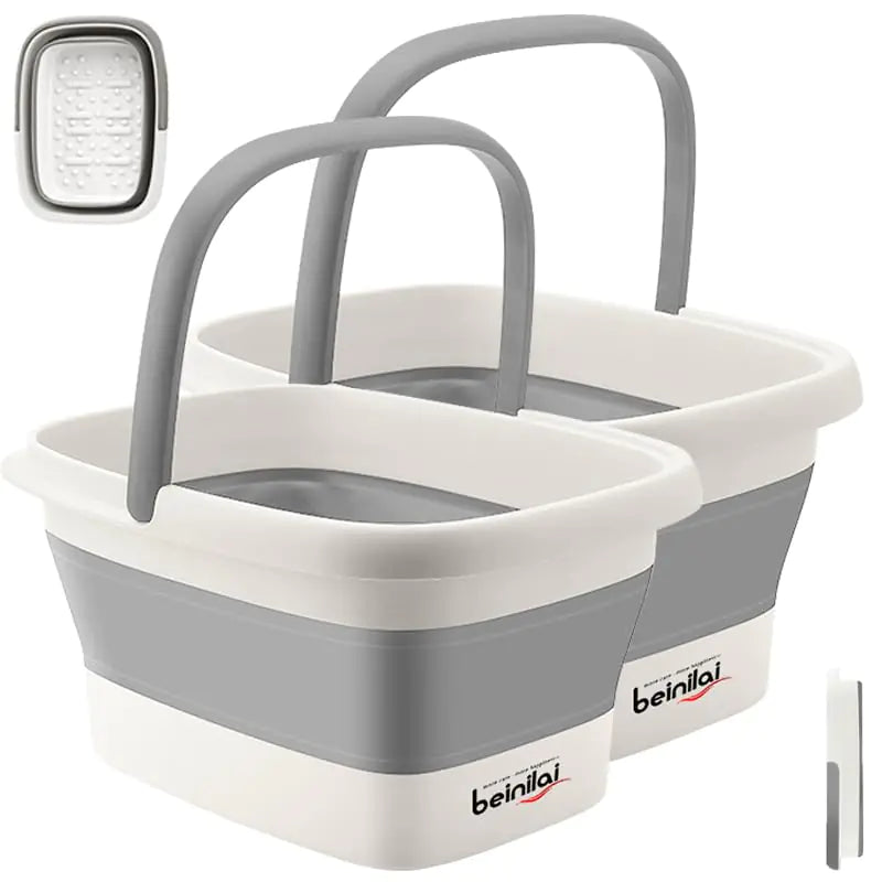 Bañera de pies colapsable - Paquete de 2 gris