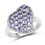 Anillo de Clúster de Tanzanita Genuina de 1.63 Quilates en Plata Esterlina