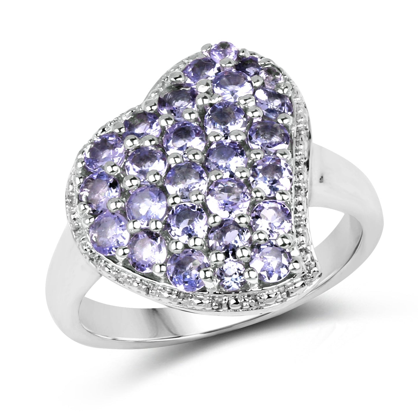 Anillo de Clúster de Tanzanita Genuina de 1.63 Quilates en Plata Esterlina