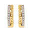 Boucles d'oreilles créoles en or jaune 10K avec diamants en torsade