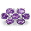 3.05 Carat Amethyst and White Topaz Sterling Silver Ring