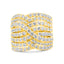 Bague de croisement en diamant 10K or jaune 3.0 Cttw - Taille 7