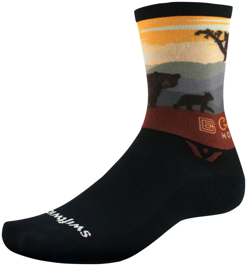 Chaussettes Swiftwick Vision Impression National Park Crew - Ours des Great Smoky Mountains