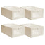 4-Piece Foldable Linen Storage Bins with Clear Window