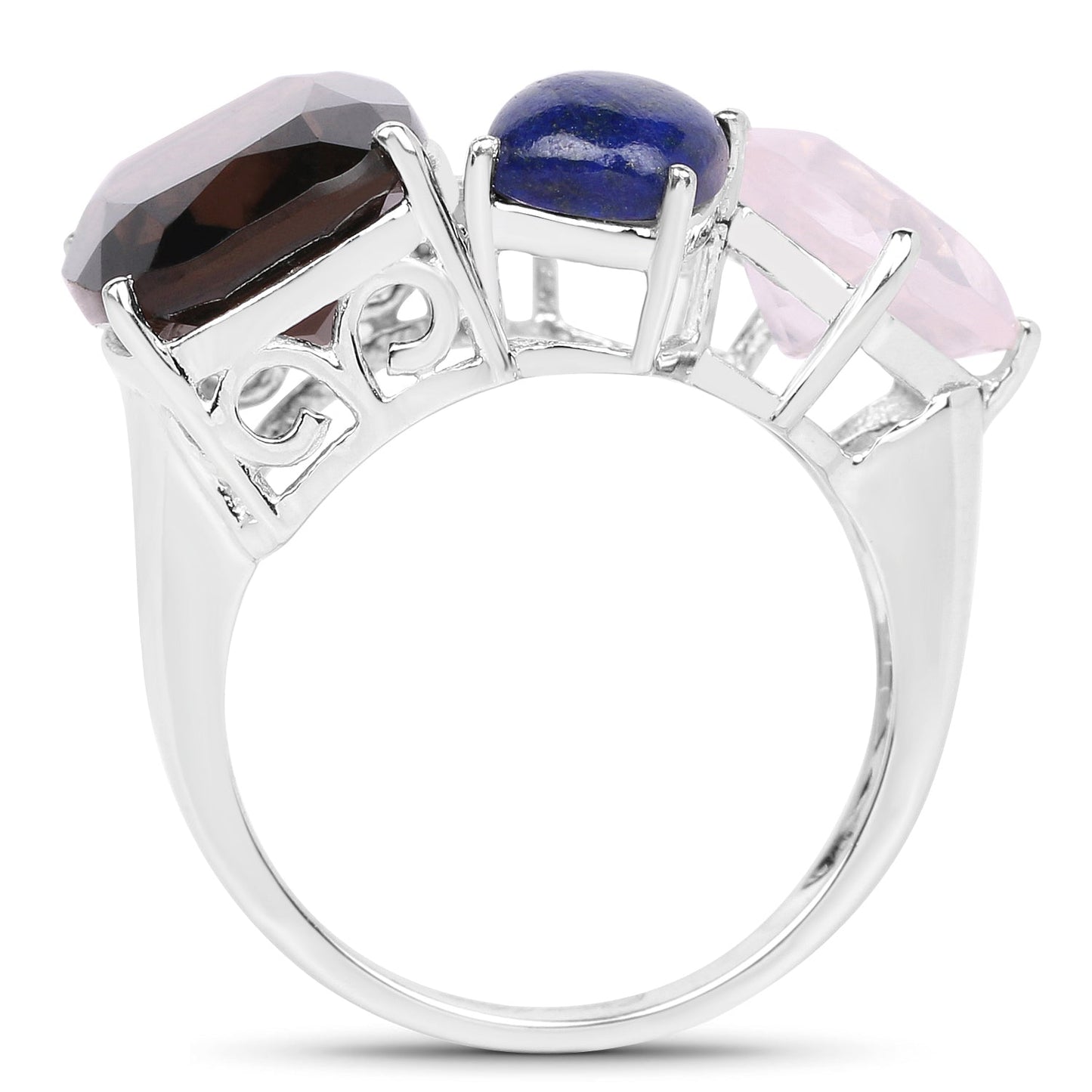 7.51 Carat Multi Stone .925 Sterling Silver Engagement Ring