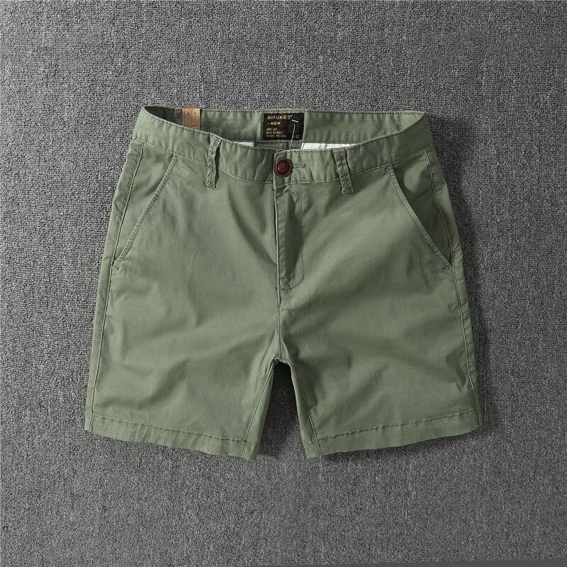 Premium Solid Color Men's Chino Shorts