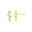 Pendientes de Post Climber de Oro Amarillo de 14k con Circonitas