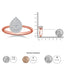 10K Rose Gold Round-Cut Diamond Pear Promise Ring