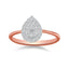 10K Rose Gold Round-Cut Diamond Pear Promise Ring