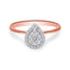 10K Rose Gold Round-Cut Diamond Pear Promise Ring