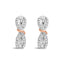 Pendientes de aro infinitos de diamantes en oro blanco y rosa de 10 quilates