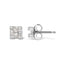 Boucles d'oreilles carrées en diamant mosaïque en or blanc 10K